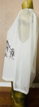 Load image into Gallery viewer, Love + Lace NWT Chic PARIS Themed KNIT Blouse NWT Size XL