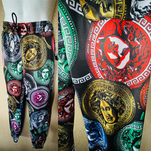 Load image into Gallery viewer, BAROQUE GOLD Italian Designer Style MEDUSA PRINT JOGGER PANTS NWT Size Small