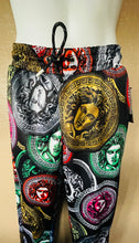 Load image into Gallery viewer, BAROQUE GOLD Italian Designer Style MEDUSA PRINT JOGGER PANTS NWT Size Small